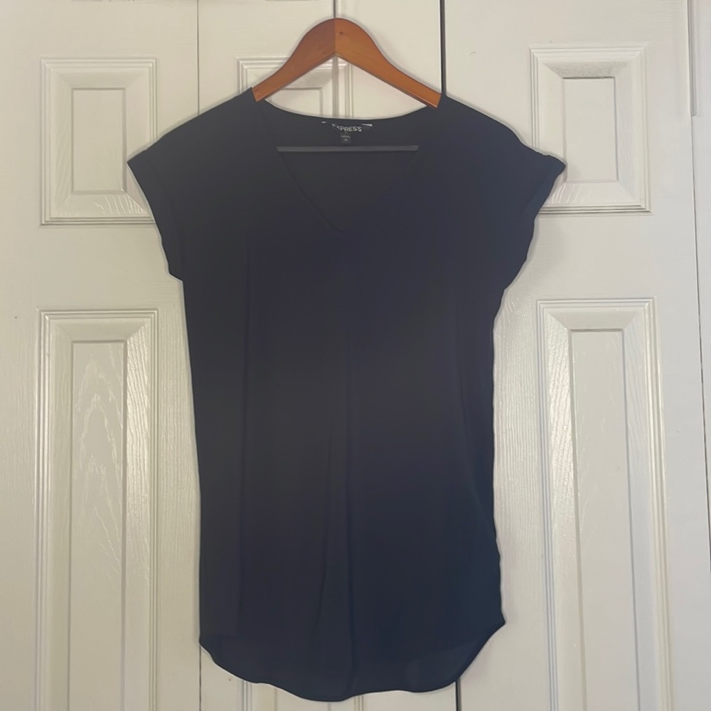Express Black Short Sleeve Blouse